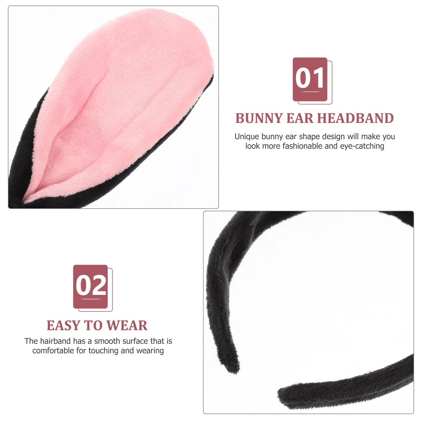 

2Pcs Bunny Ear Headband Rabbit Ears Hairband Cute Long Party Headdress Cosplay Props Bunny Ears Headband Rabbit Ear Hairband