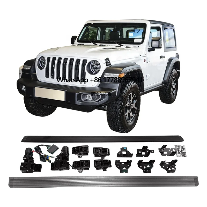 

Customized With Guard Rod 4 Door Six Bracket Electric Side Step for jeep wrangler Rubicon JL Foot Steps Run Board