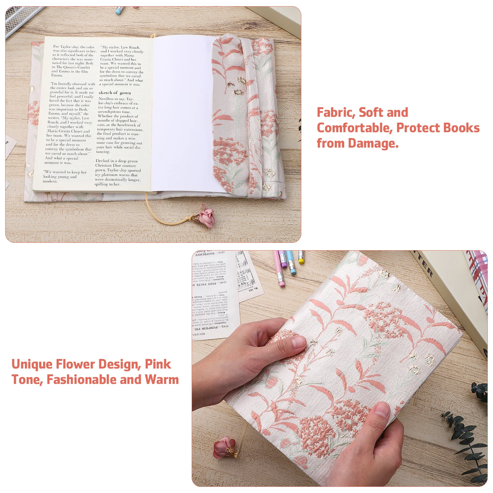 Book Covers for Soft Books Handmade Cloth Sleeves Decorative Protector Notebook Textbook