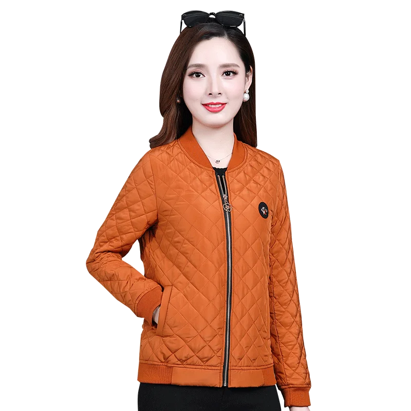 Thin Autumn Coat V-neck Quilted Jacket Middle aged Women\'s Coat Cross over Warm Coat Mother\'s Gift