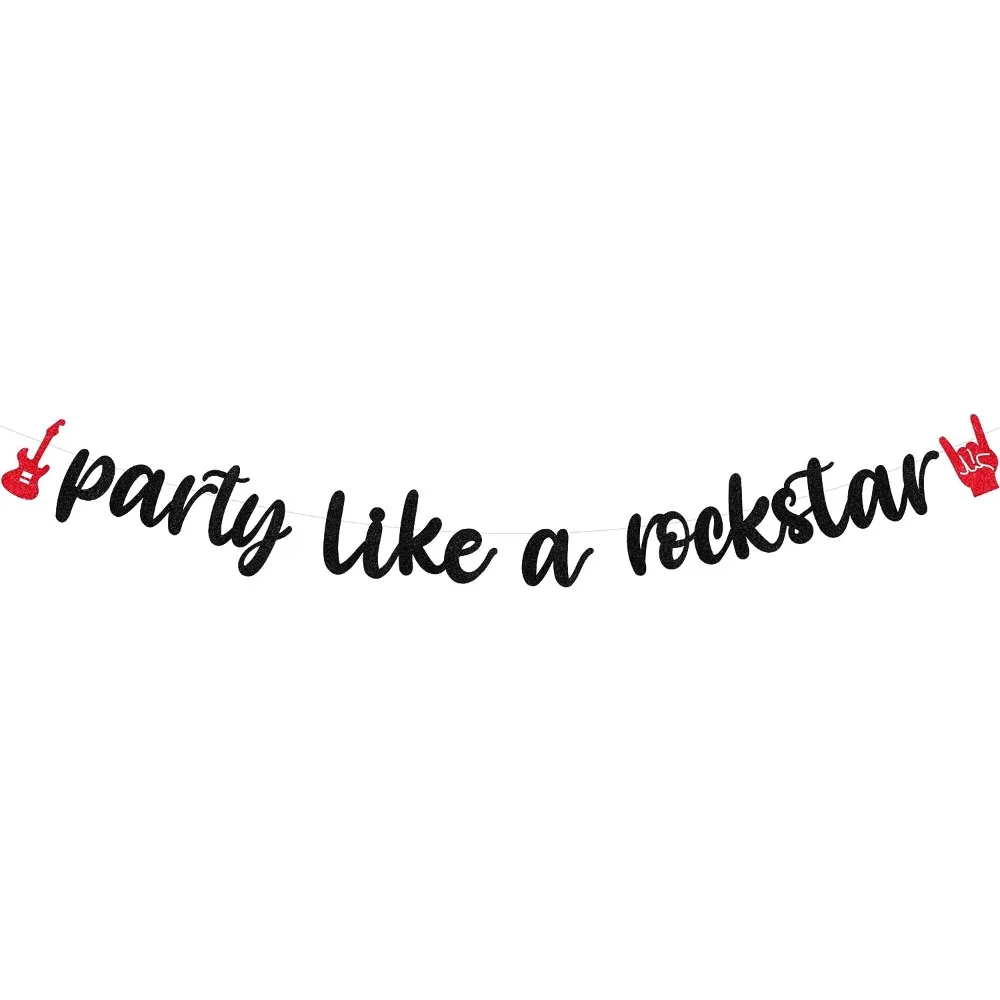 

Rock and Roll Party Decorations Party Like A Rockstar Banner for Born To Rock Music Rock N Roll Birthday Party Decor Supplies