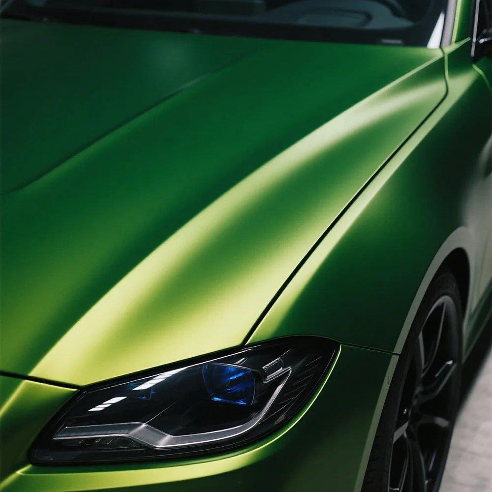 

SolarDe атласная зеленая цветная защитная пленка из ТПУ PPF для автомобильной краски, матовая пленка для изменения цвета автомобиля, пленка PPF для автомобиля