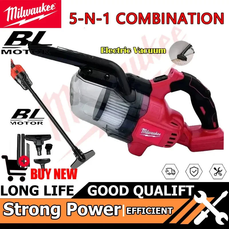

Milwaukee LED Cordless Tool Electric Vacuum Cleaner Portable Household Industrial Construction Cleaning Tool 18v Battery