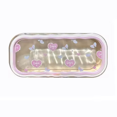 Plastic Glasses Case Flower Pattern Transparent Sunglasses Storage Box Portable Visible Glasses Protective Case