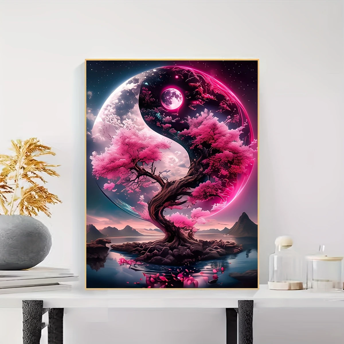 

Scenery Tai Chi the Pink Tree 500/1000/1200/2000 PCS Jigsaw Puzzles Family Activity Games for Gameroom Bedroom Gift Frameless