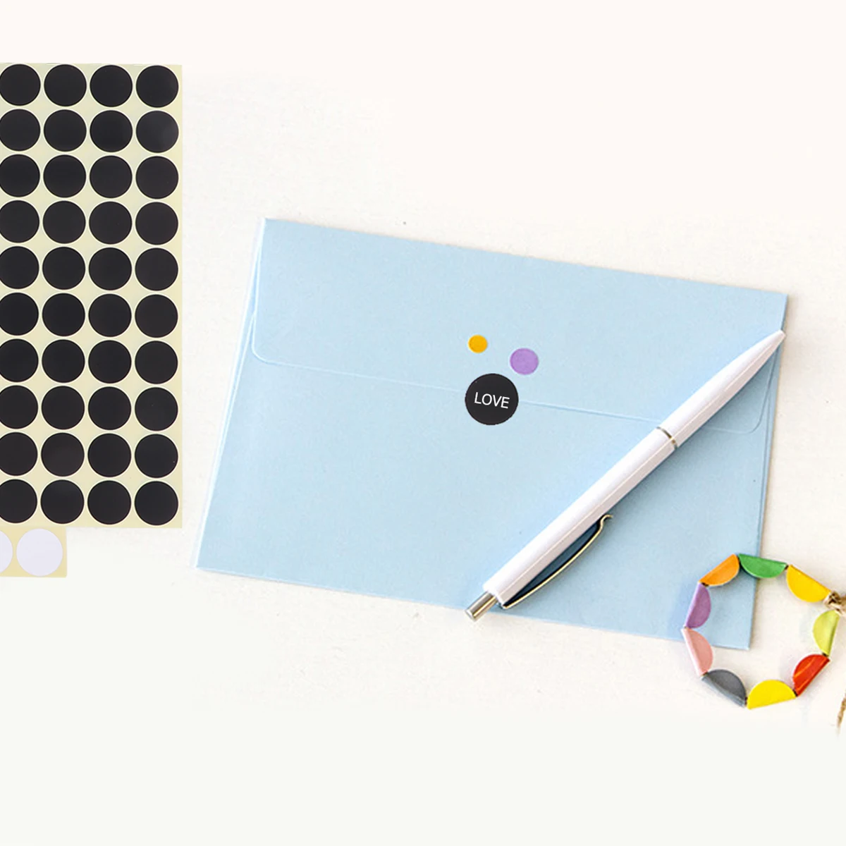 

30 Sheets Colorful Circle Stickers Eco Friendly Customized Adhesive Coding Labels Bright Dot Round Paper