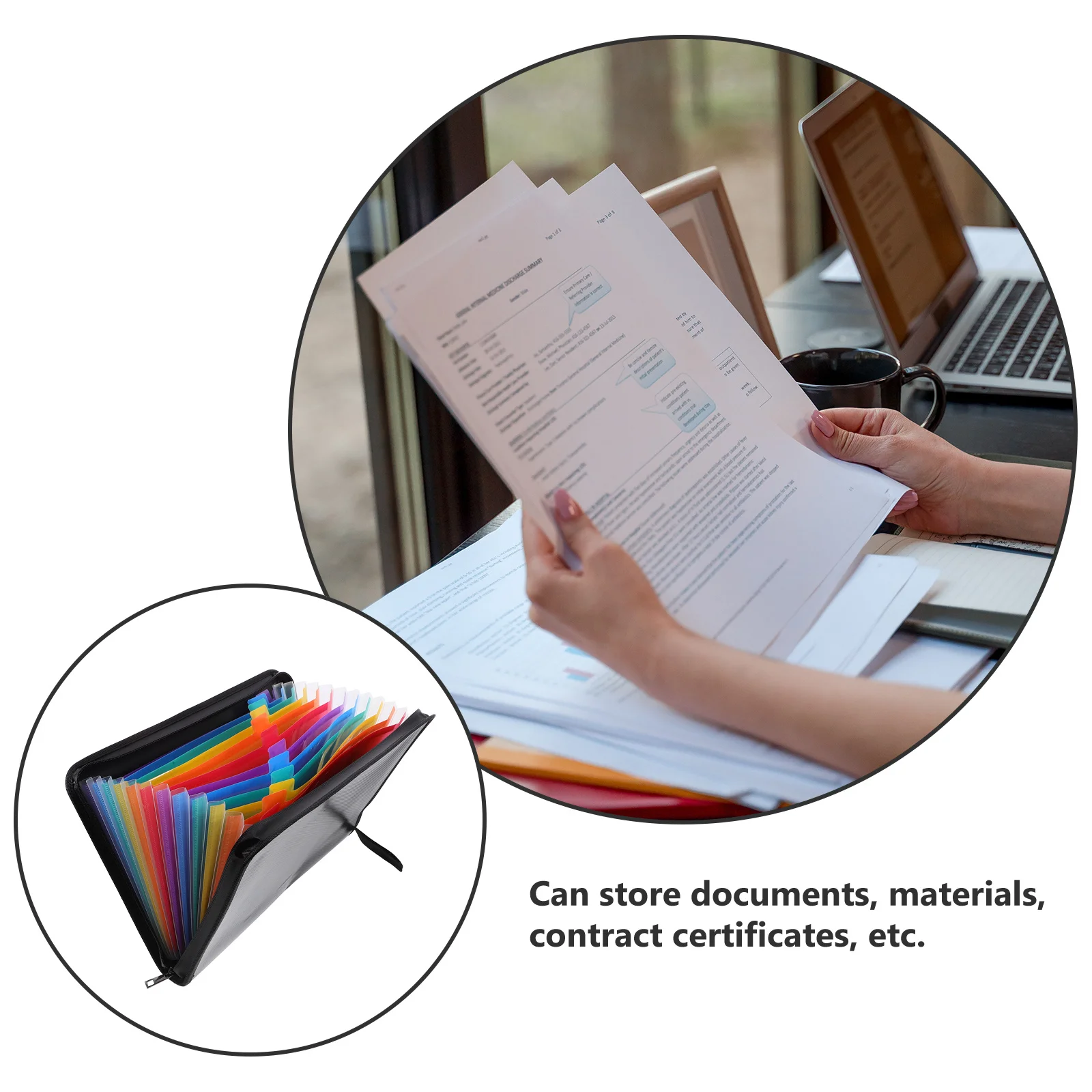 توسيع مجلد الملفات مقاوم للماء متعدد الوظائف منظم سعة كبيرة تخزين المستندات المنزل مكتب استخدام سهل حمل صغير