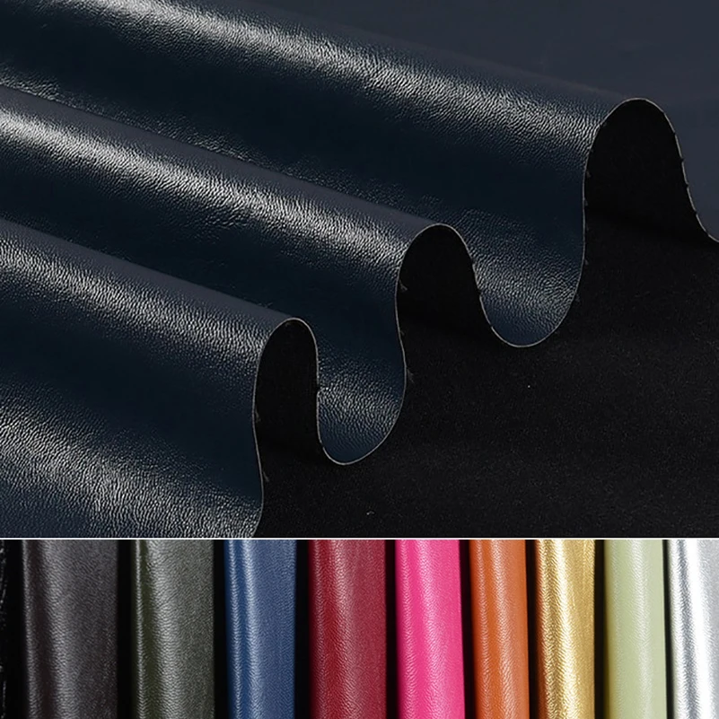 Soft PU Leather Fabric No Elasticity Matte Faux Leather for Sewing Clothes Dresses Coat Jacket per Half Meter