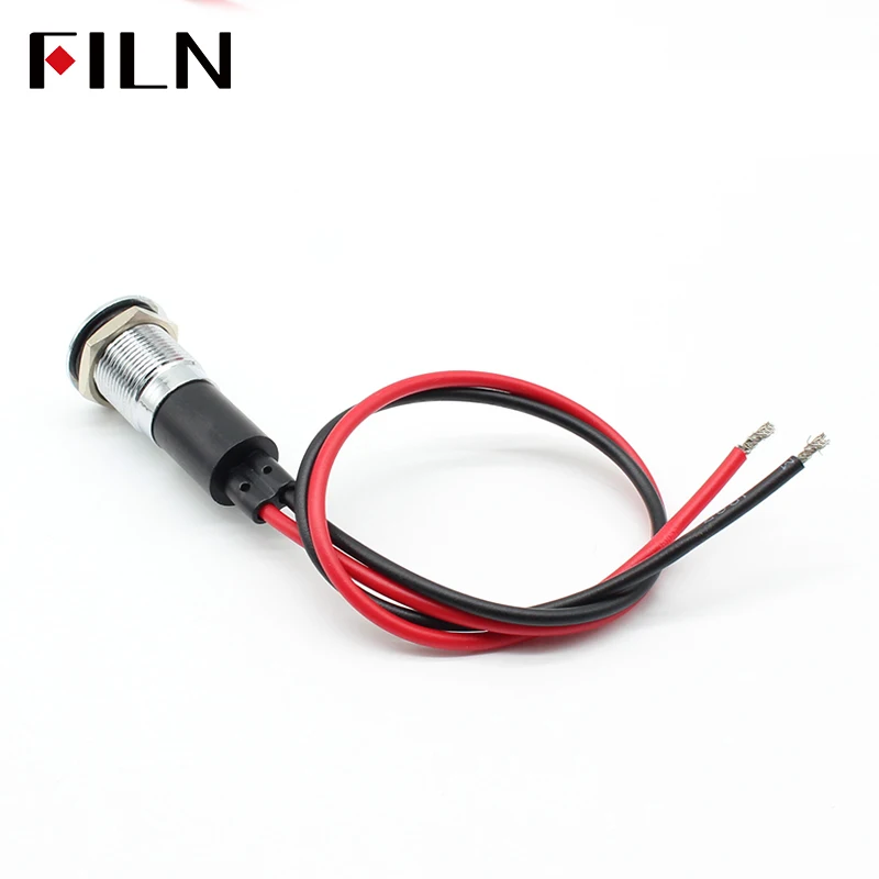 FILN 12mm Wodoodporna lampka kontrolna LED IP67 Metalowa lampka sygnalizacyjna 12V Głowica lampki kontrolnej do samochodu Światło łodzi