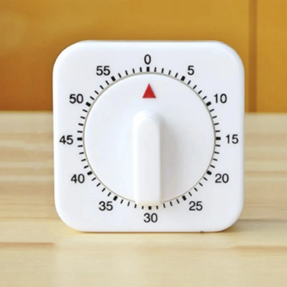Mechanischer Alarm-Timer zum Aufziehen, 60-Minuten-Stoppuhr, visueller Countdown-Timer, Kochzeit-Manager, tragbare laute Klingel-Alarmton
