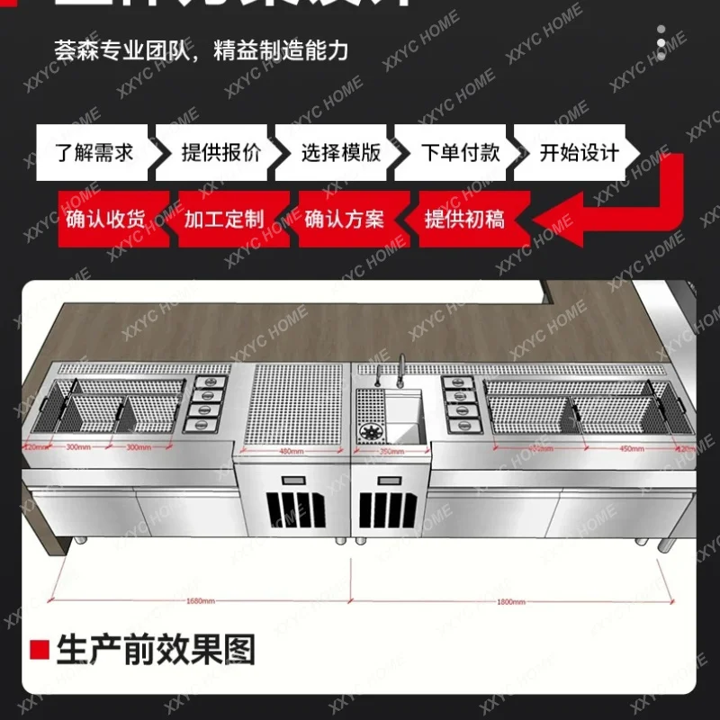 XXFactory Direct Stainless Steel Custom Workbench Water Bar Operation Wine Cabinet Equipment