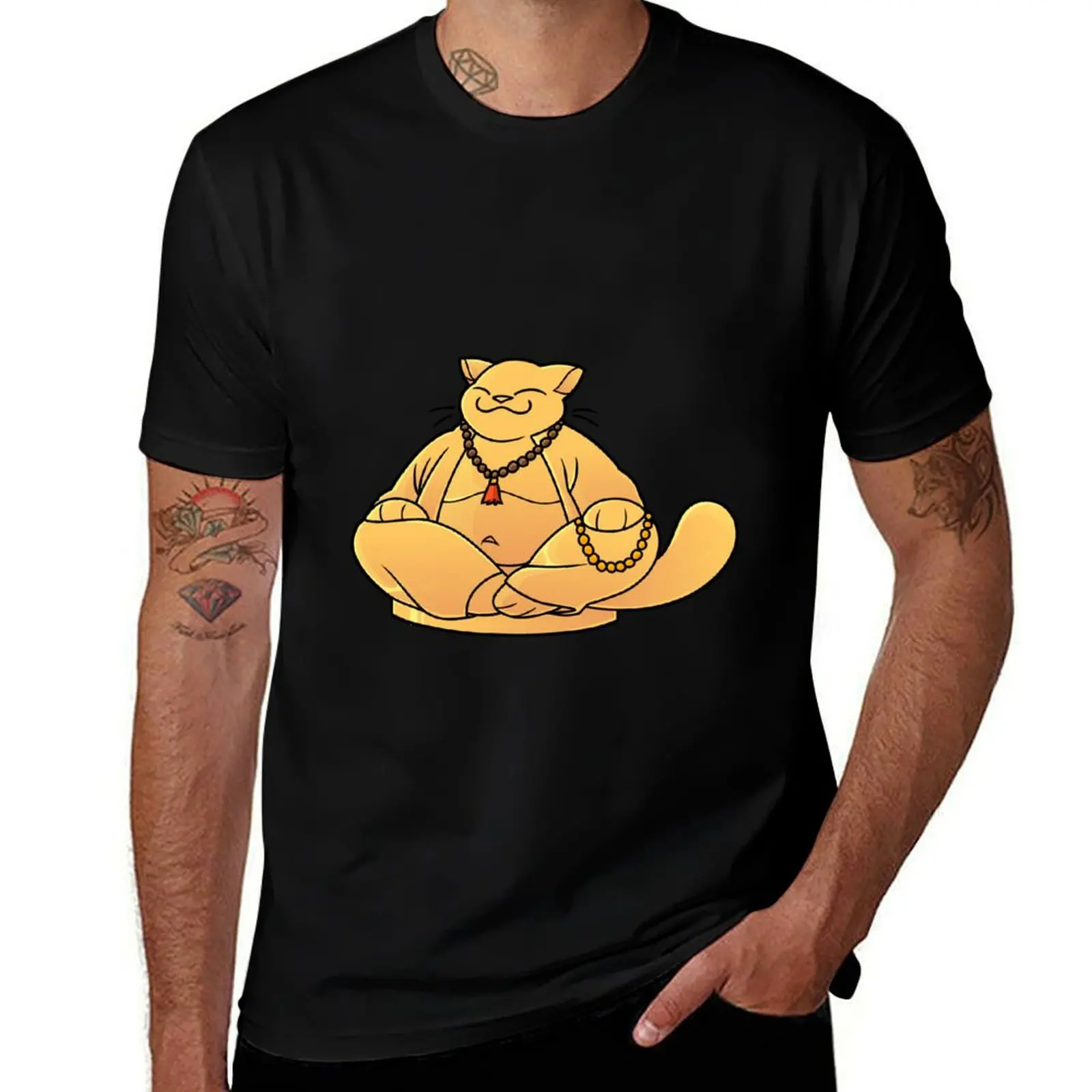 

Buddha Cat T-Shirt Plus Size All Match Tee Shirt