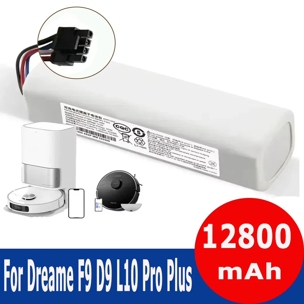 14.4V 12800mAh Robotic Vacuum Cleaner Replacement Battery For Dreame F9 D9 L10 Pro Plus RLS3 RLS5 RLS5L RLS5D Part