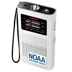 Weather Radio Portable AM FM Transistor Battery Operated by Replaceable 1500MAH(Included)with Strong Flashlinght US NOAA