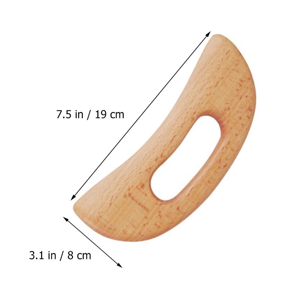 Gezichtsschraapbord Doorzichtige PVC-cadeautas Handheld Gua Sha-peddel 19X8X1CM Houten behuizing