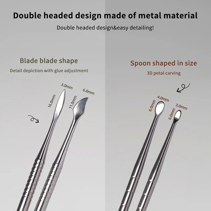 المعادن برأسين مسمار نحت قضيب تمديد الغراء إزالة عصا هلام إزالة ملعقة مسمار البولندية غمس أداة إزالة الصواميل #3