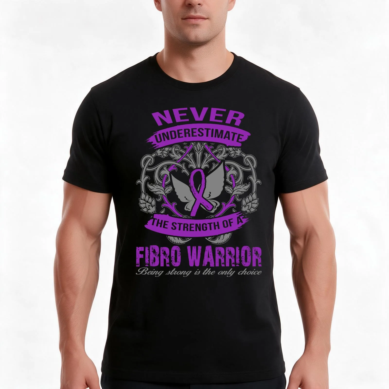 Fibromyalgia Awareness - Fibro Warrior T-Shirt, Summer Casual Cotton Tee, Oversized Streetwear Tops, Vintage Graphic Print