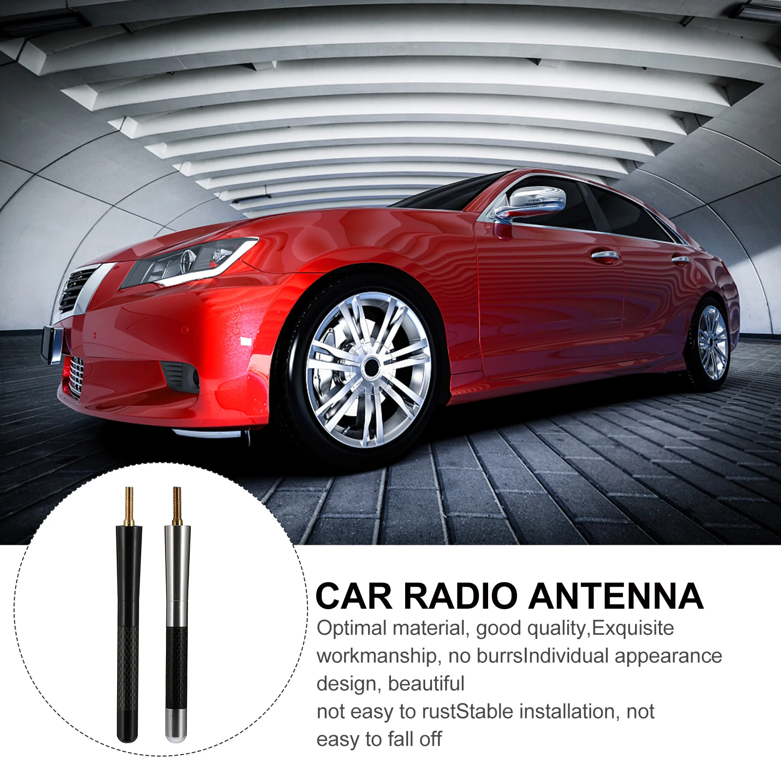

Carbon Fiber Carbon Fiber Short Antenna 12cm Radio Antenna Metal Car Radio Signal Styling Accessories Universal Vehicle AM FM
