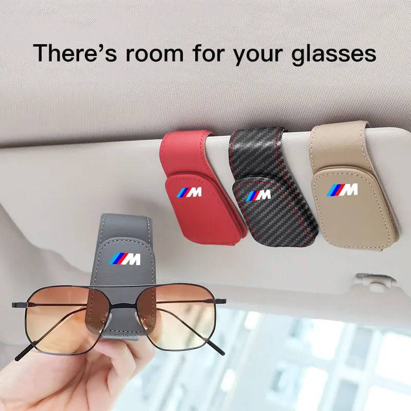Car Sun Visor Magnetic Leather Sunglasses Clip For BMW M Performance E46 E90 E60 F20 X1 F10 F30 X3 E70 E87 E36 G11 X view 3