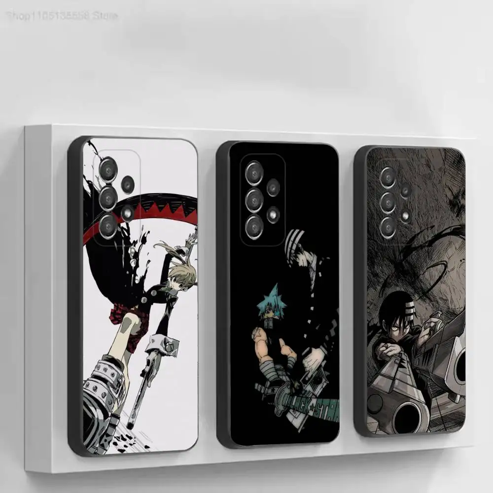 Anime S-Soul E-Eater Black Soft Protective Case For Samsung Galaxy S30, 25,24,23,22,21,20,10 Ultra Plus Lite FE