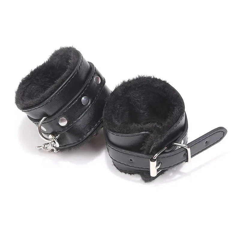 PU Leather Sexy Plush Handcuffs Women Ankle Cuff Bracelet Cosplay Fetish Sex Toys Accessories Bdsm Adult Game Toys Supplies