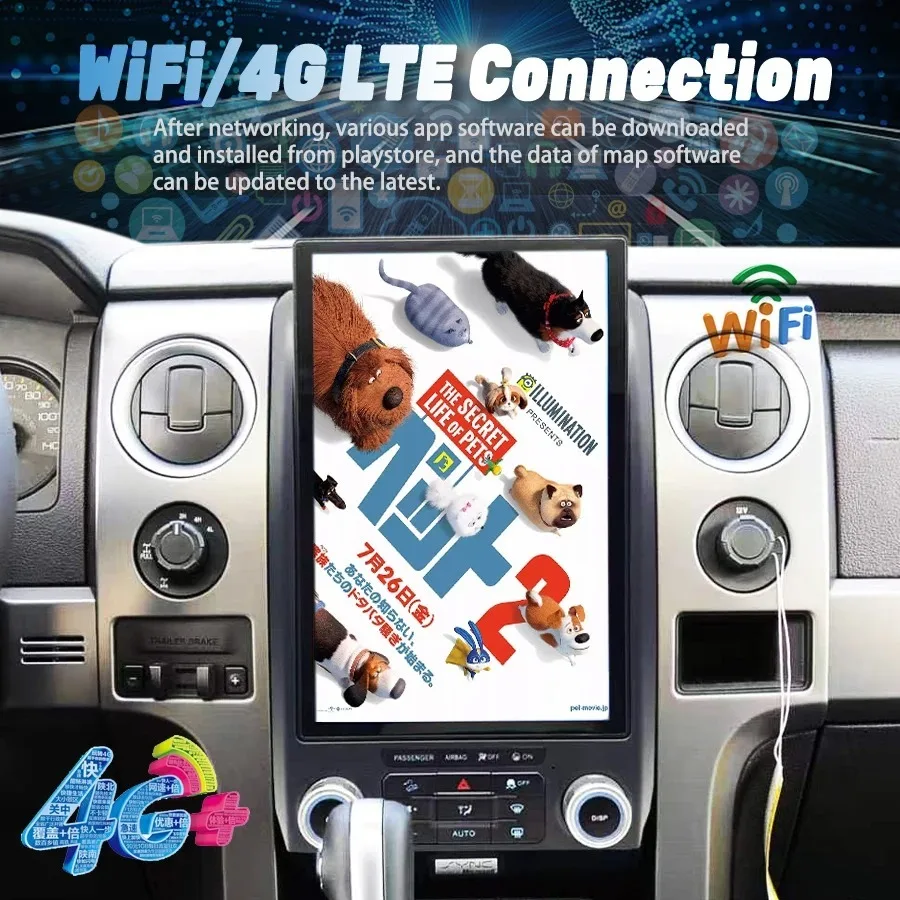 R 14Inch Android Screen For Ford F150 Raptor 2009-2014 Car Radio Multimedia Stereo Video Player GPS Stereo Head Unit Carplay 360