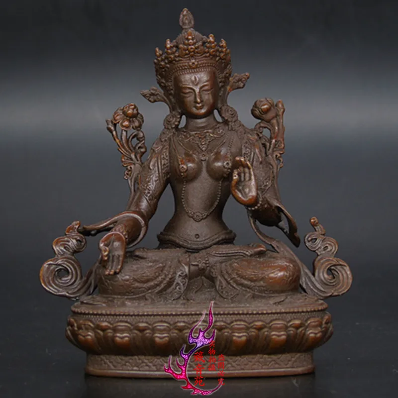 Seiko grade, Taiwan pure copper antique tantra portable small Buddha statue, mother whiteness 7cm