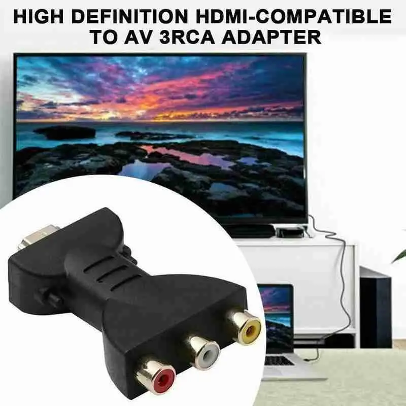 อะแดปเตอร์แปลงสัญญาณเสียง HDMI-to-AV อะแดปเตอร์คอมโพสิตที่เข้ากันได้กับแกนทองแดงแท้ตัวแปลงสัญญาณทีวี HD สายวิดีโอ AV