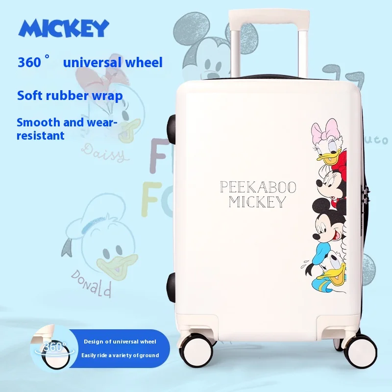 Disney Cartoon Merchandise Mickey Family Small Suitcase 20/24 Inch Carry-on Trolley Case Password Travel Case