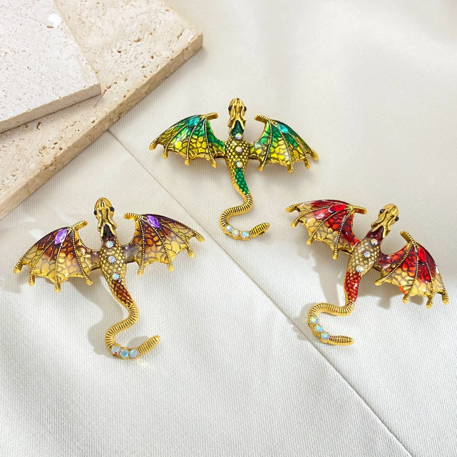 Flying Dragon Enamel Pins Custom Myth Dinosaur Brooches Bag Clothes Lapel Pin Badge Animal Jewelry Gift for Kids Friends