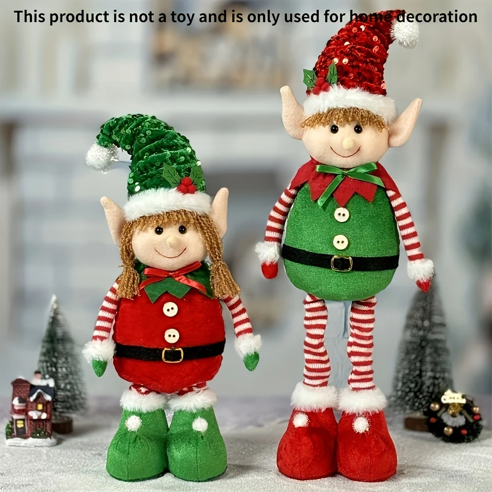 Figurine d'elfe extensible classique de noël, tenture murale festive en Polyester, décor de fête de noël unisexe, sans Laser, sans plumes, Hol
