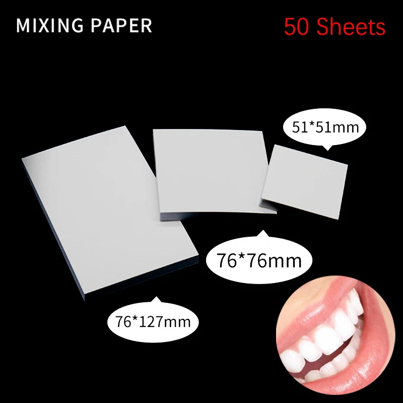 50pcs Cement Mixing Pad Paper Dental Disposable Mixing Paper Dentistry Tools Denture Lab Tool Material