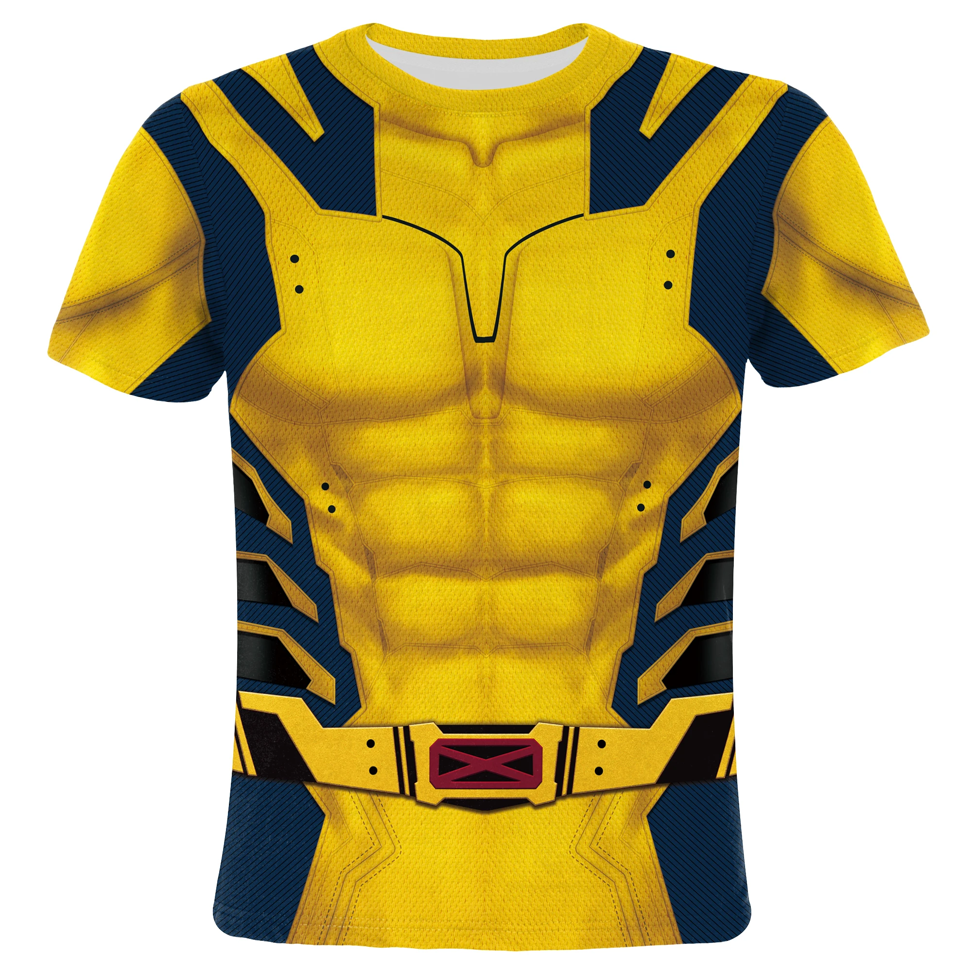 Hero Movie Cosplay Costume para crianças, Impressão muscular, Tops disfarçados para meninos, Halloween Carnival Party, T-shirt engraçada, roupas infantis