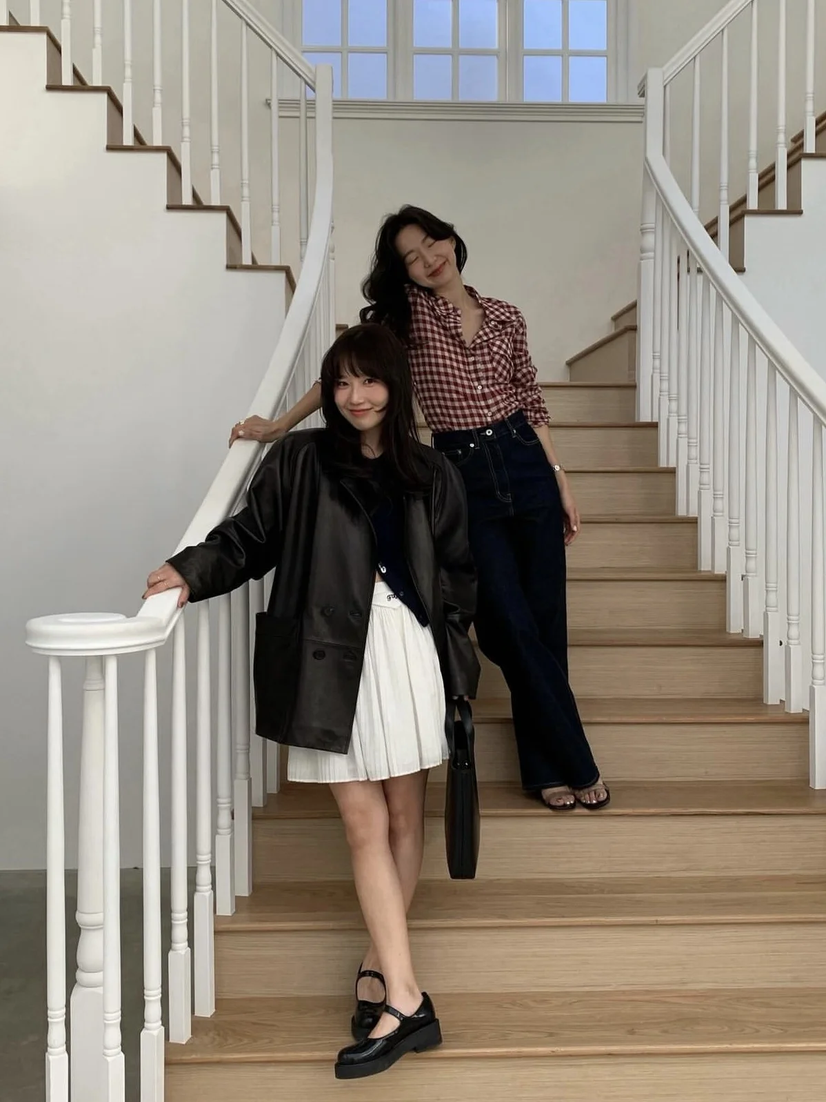 

High Waist Floor-Length Jeans Women's Straight Leg Deep Blue High Stitch Design Spring Summer Autumn Season Casual Trousers