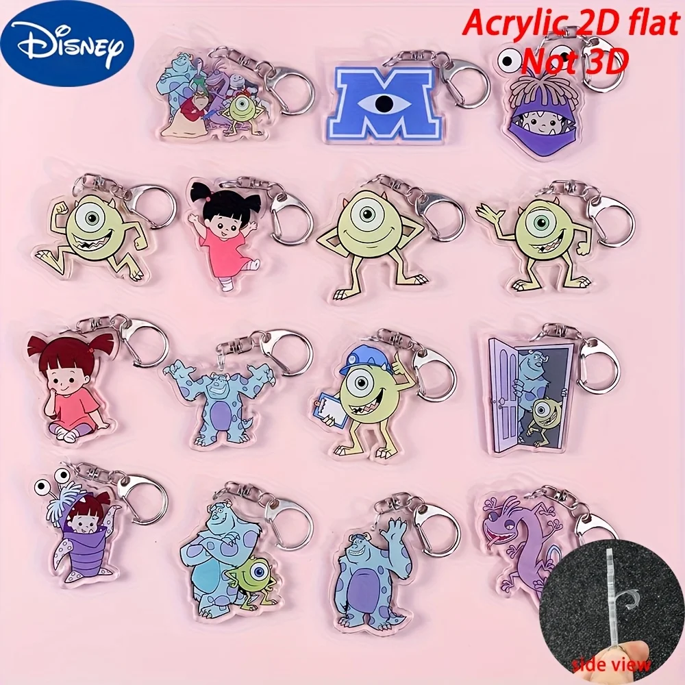 2D plano Disney Anime Monsters, Inc. Monsters University acrílico Keychian Kawaii Sulley Mike Boo acrílico Keychian regalos
