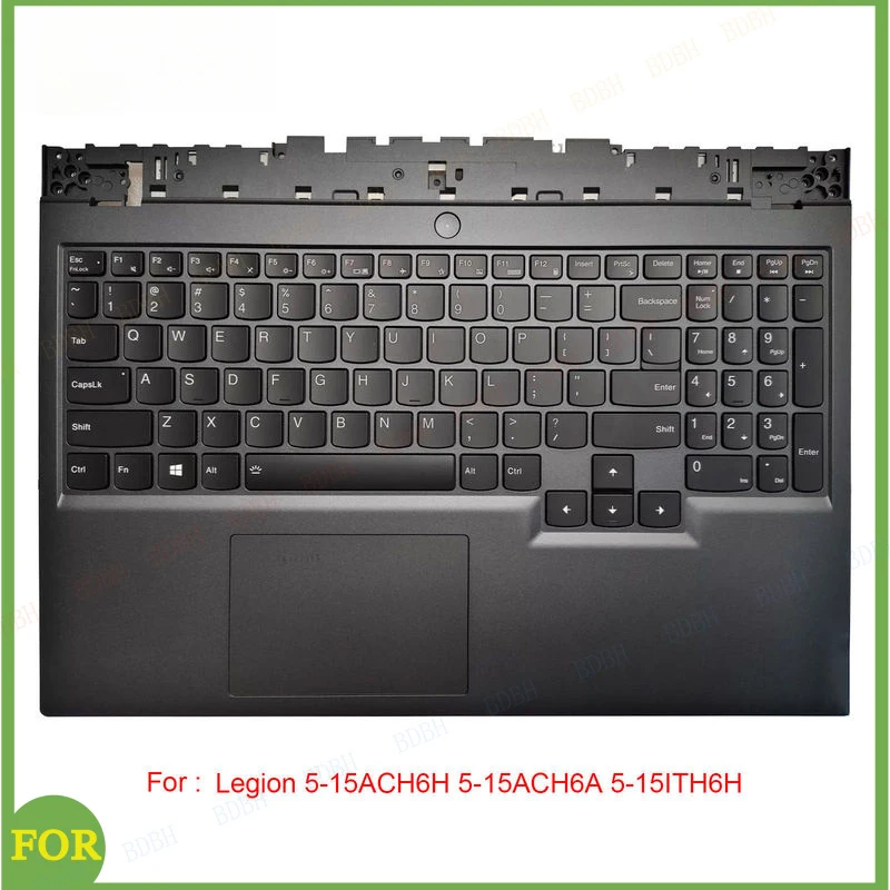 BDBH New Palmrest with US Keyboard White Backlight For Lenovo Legion 5-15ACH6H 5-15ACH6A 5-15ITH6H (2021 Version) 15.6