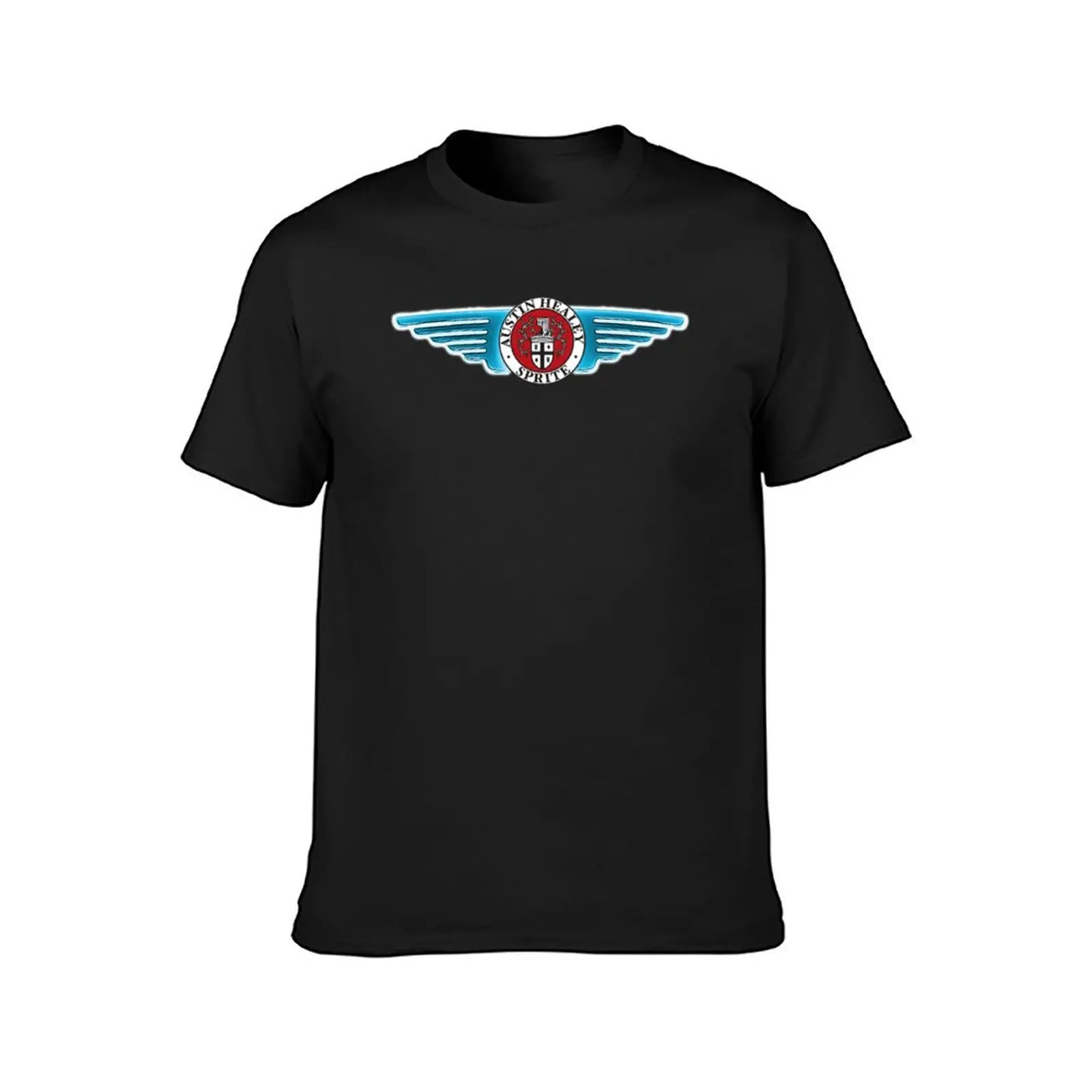 Austin Healey Sprite Blue Wings Emblem T-Shirt cute tops tees summer clothes plain Men's clothing