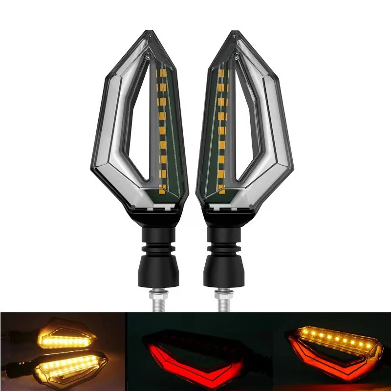 1pcs DC12V LED Motorcycle Turn Signal Lights Bendable Motorbike Amber Indicator Blinker Moto Front Lights Signal Lamp