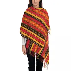 Custom Female Large Z Imazighen Kabyle Jewelry Scarves Women Winter Soft Warm Tassel Shawl Wraps Amazigh Berber Ethnic Scarf