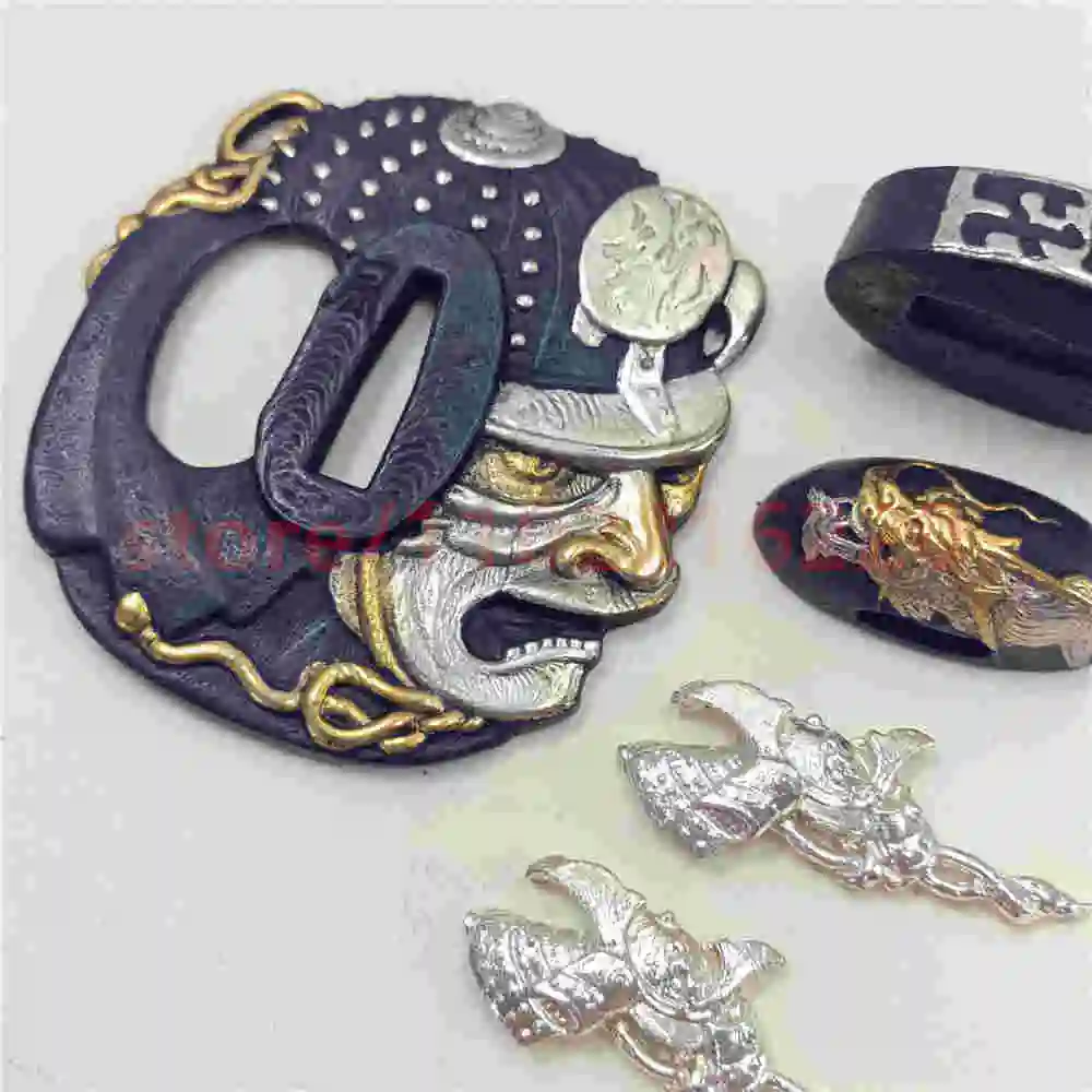 Imagem -03 - Wonderful Copper Tsuba Handguard Fuchi Kashira Menuki Real Japonês Japão Samurai Katana Acessórios para Espadas Bom