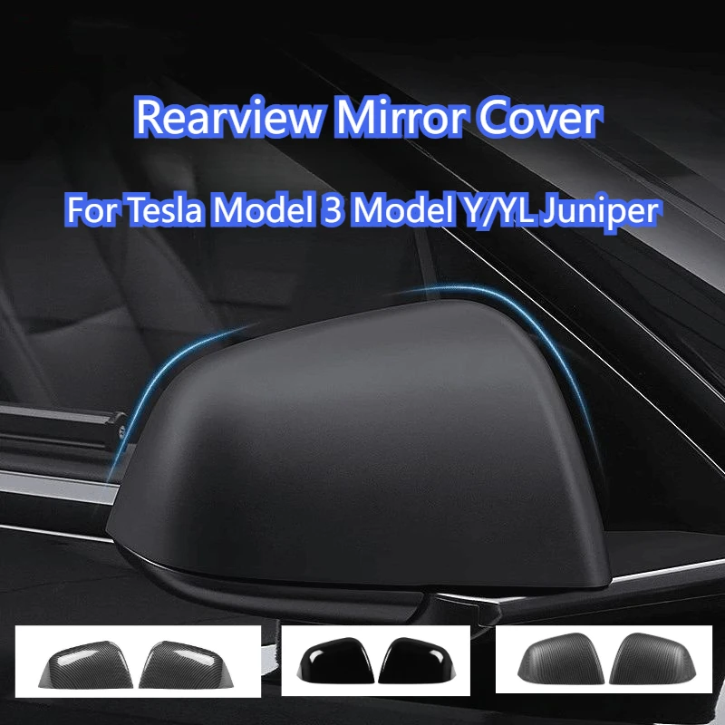 

Крышка зеркала заднего вида для Tesla Model 3 Model Y/YL Juniper 2017-2025, боковая дверь, чехол заднего вида из АБС-пластика из углеродного волокна, автомобильные аксессуары
