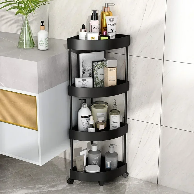 Floor-Standing Bathroom Organizer Light Luxury Storage Toilet Corner Rack Seasoning Tripod for Kitchen Cracks