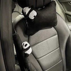 New Car Headrest Cartoon Cute Creative Panda Decorative Supplies Universal Plush Neck Protection Car Accessories Interior