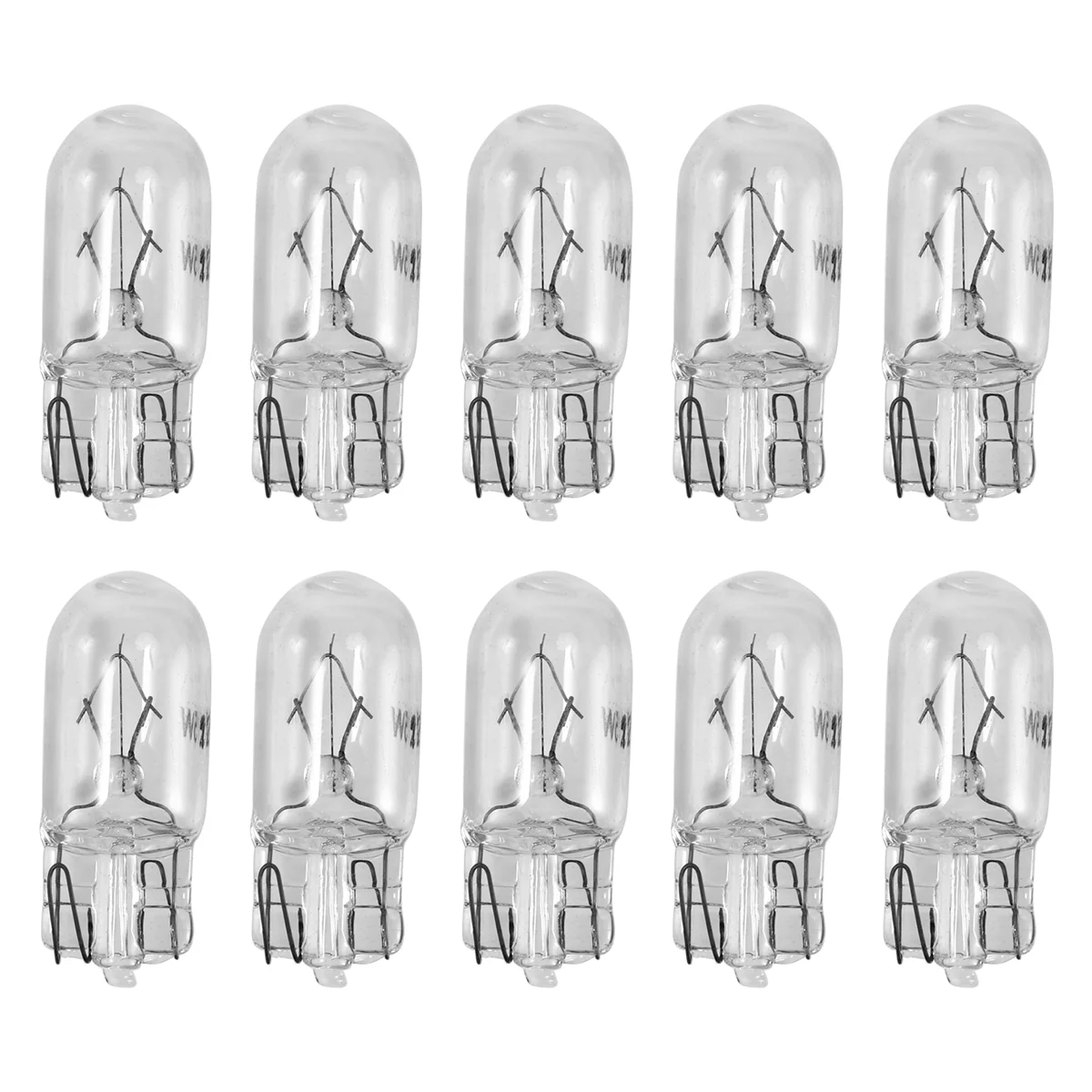 Car T10 12V 5W 168 194 W5W Halogen Light Bulb, 10 Pack Warm White