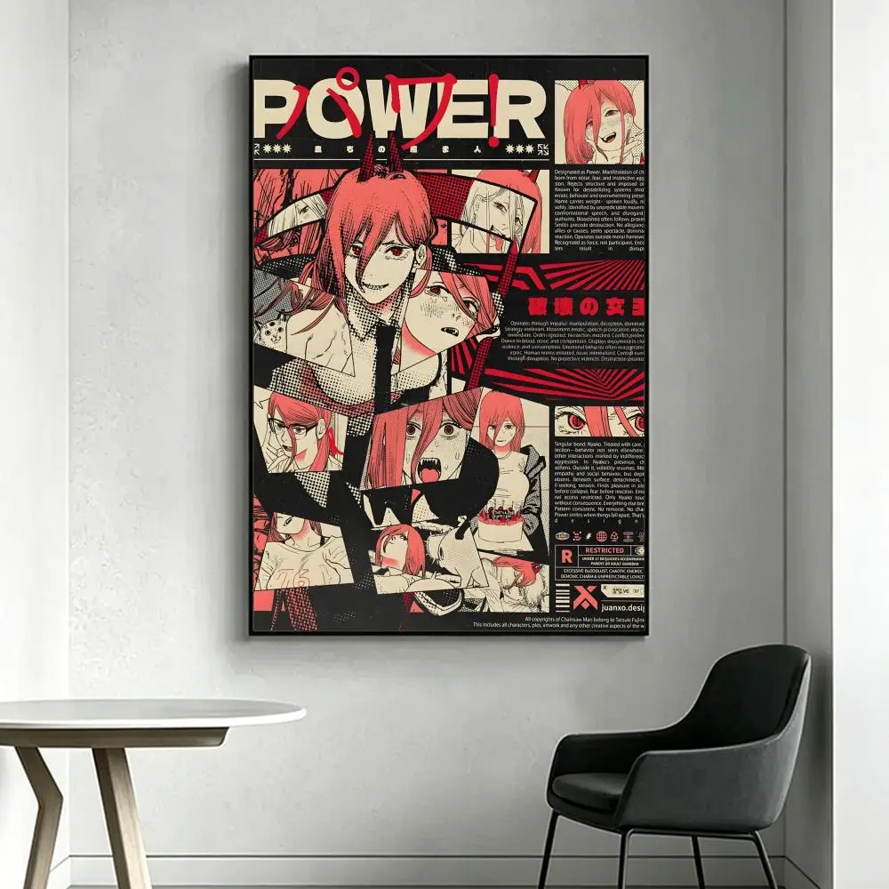 Anime C-Chainsaw M-Man Poster HD-Kunstdruck, wasserfest, selbstklebend, Wanddekoration, Heimdekoration (Wohnzimmer, Schlafzimmer, Bar), ästhetisch – Detail 11