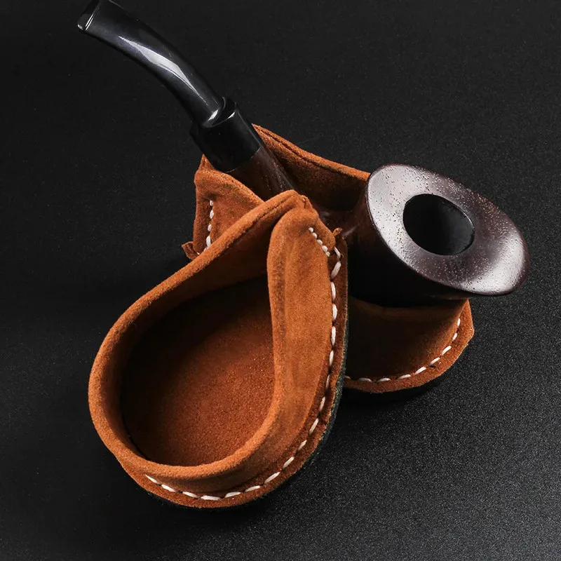 1Pcs Smoking Tobacco Pipe Cowhide Stand Display Holder Rack Support Cigar Tools Cigarette Accessories For Smoker