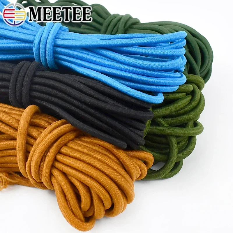 5/10/20M Meetee 4mm Elastic Bands Clothes HairBand High Quality Stretch Rubber Rope Belt Spring Elastics Ropes DIY Accessories