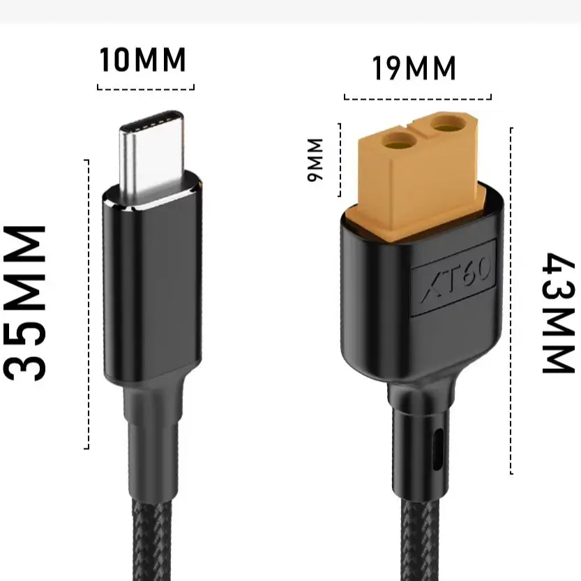 Toolkitrc SC100 Type-C TO XT60 Charging Cable For tToolkitrc M7 M6 M6D M8S Charger Cable 0.5m 1m