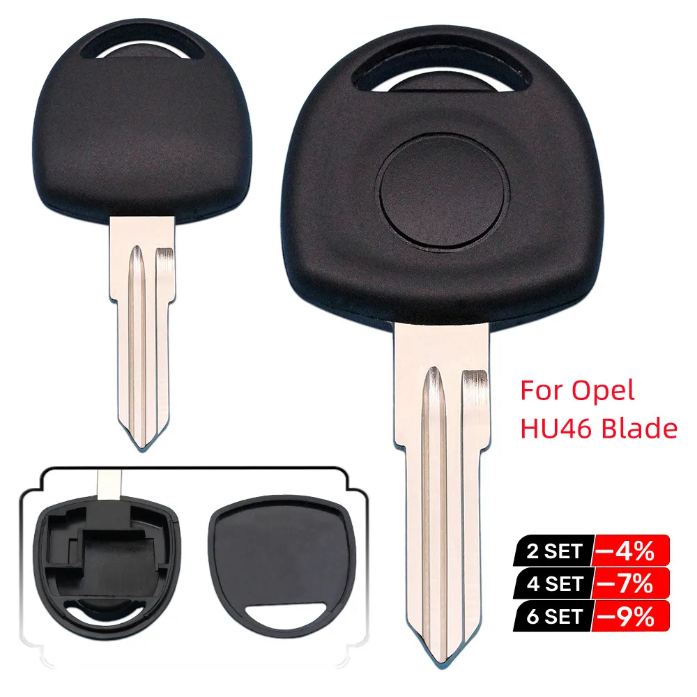 Carcasa de llave transpondedor, carcasa de Chip hueco, hoja sin cortar, para Opel Meriva, Chevrolet, Aveo, Sail, HU46, YM28, HU100, 10 unidades