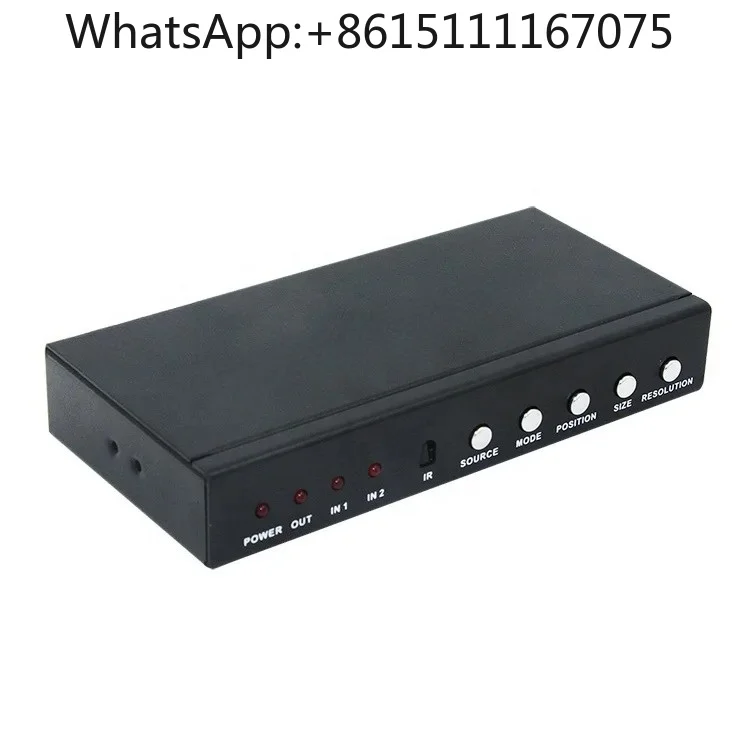 2x1 Multi-Viewer with Pip POP 1080p60hz 2 Port  Seamless Switch Screen Splitter Mode 2 in 1 Out for IR Remote RS232